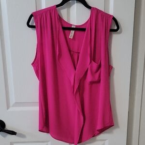 Lovely Day Vibrant Pink Sleeveless Blouse